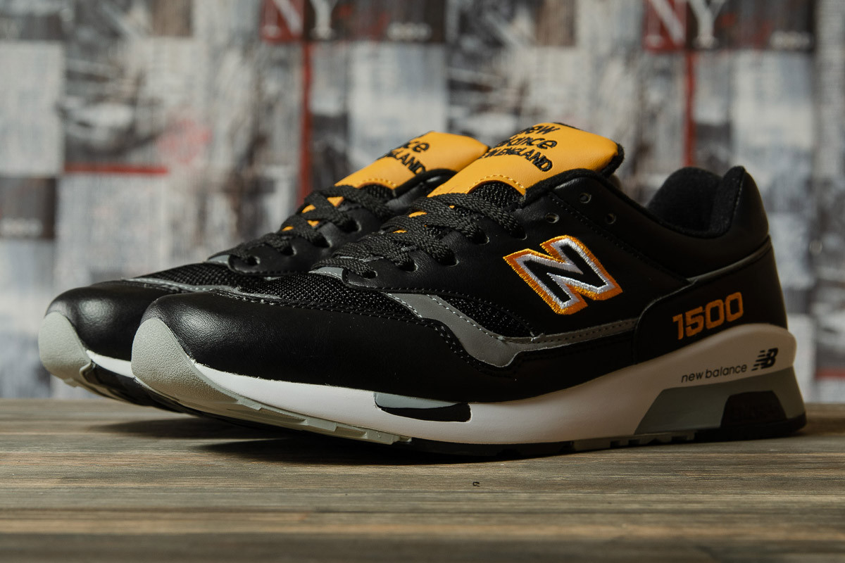 

Кроссовки мужские New Balance 1500 черные, Нью Баланс 1500, натуральная кожа, прошиты. Код DO-16710, Черный