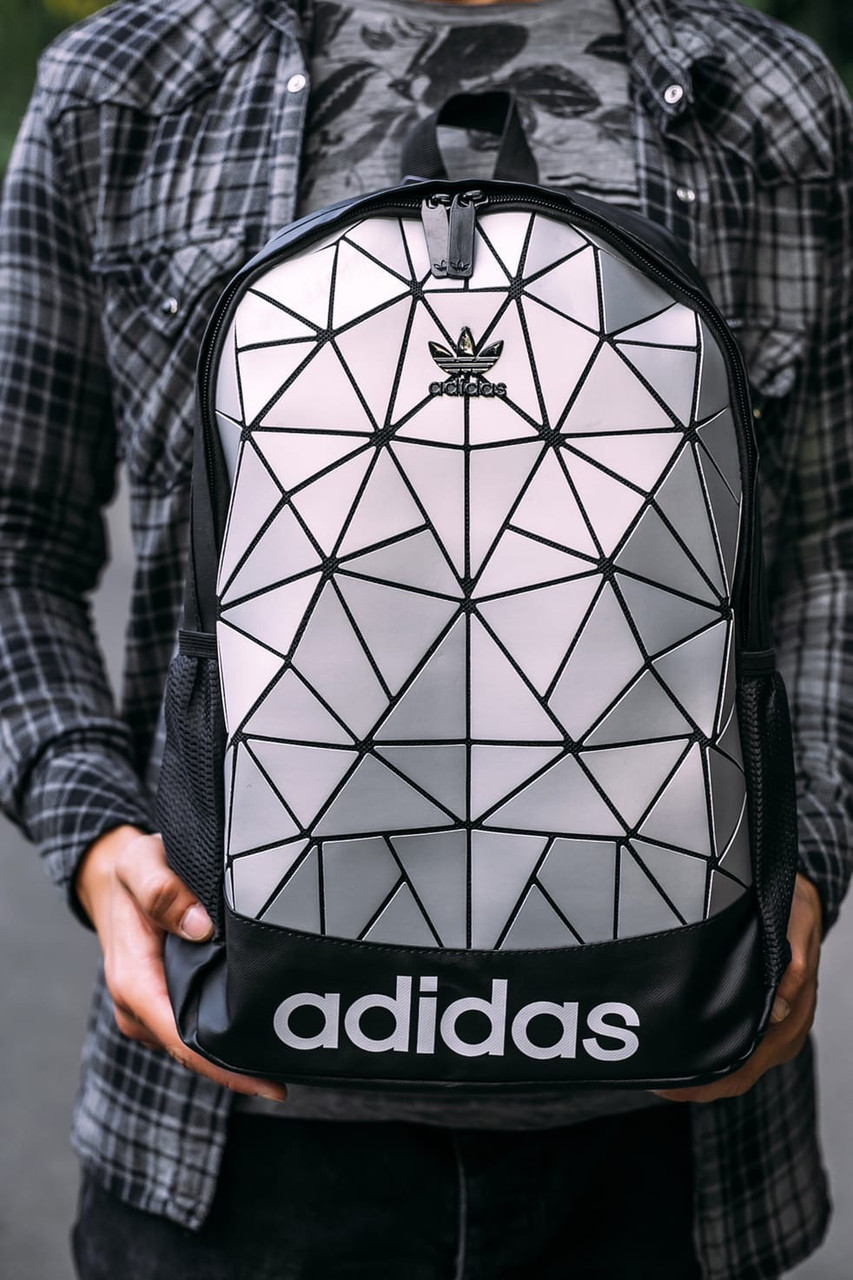 

Рюкзак Adidas Bags Silver серый, АдиДас, водоотталкивающий материал, рефлективные вставки, код IN-579