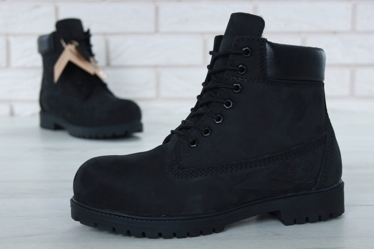 

Ботинки мужские зимние Timberland черные, Тимберленд, нубук, мех 100%, прошиты. Код KD-11074, Черный