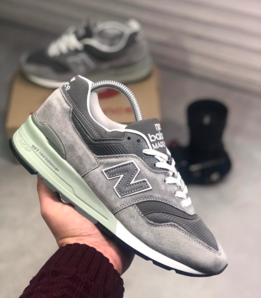 

Кроссовки мужские New Balance 997 серые, Нью Баланс 997, натуральная замша, текстиль, рефлективны. Код TD-9288, Серый