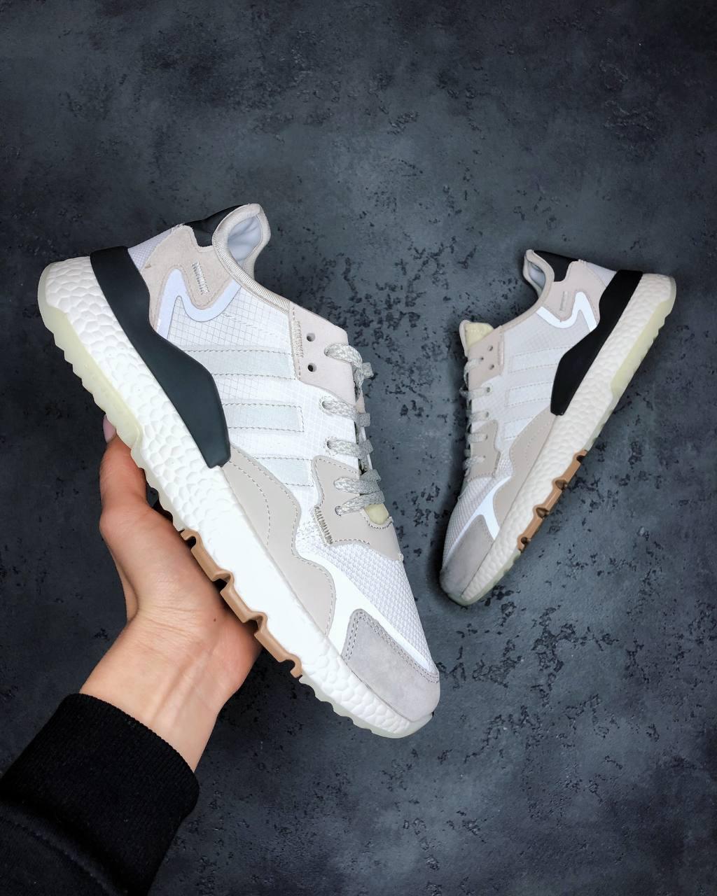 

Кроссовки мужские Adidas Nite Jogger Beige, Адидас Найт Джоггер, замша, текстиль, код IN-714, Бежевый