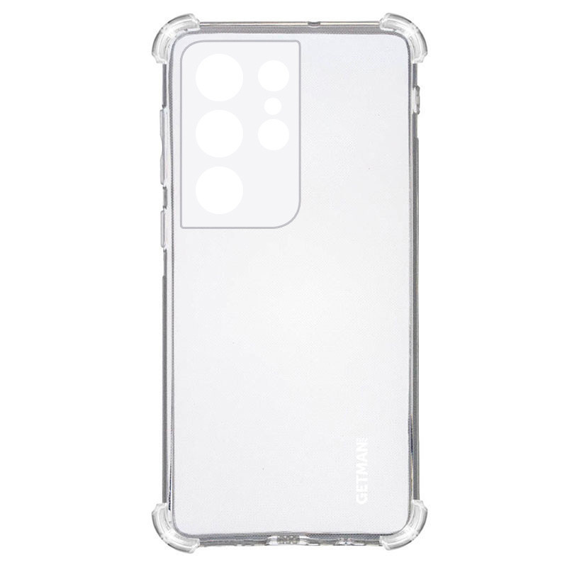 

TPU чехол GETMAN Ease logo усиленные углы для Samsung Galaxy S21 Ultra, Прозрачный / transparent