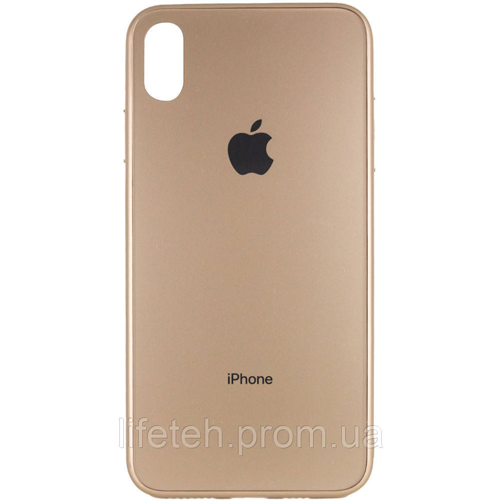 

TPU+Glass чехол GLOSSY Logo Full camera для Apple iPhone XS Max (6.5"), Золотой