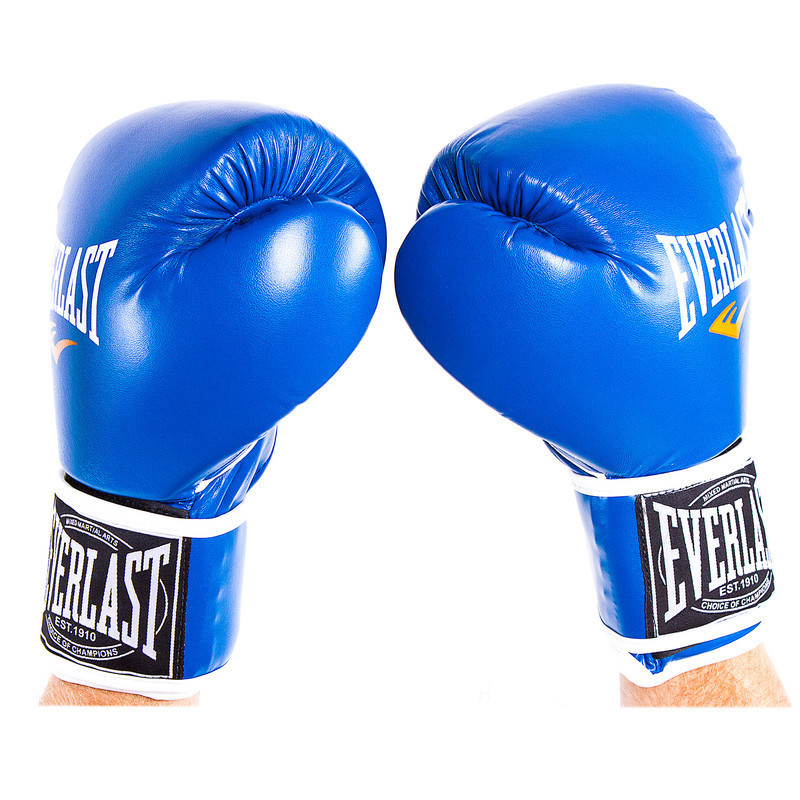 

͛ Боксерские перчатки красивые для бокса синие 6oz Everlast DX-445 M11-281377, Синий