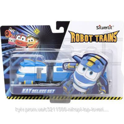 

Игровой набор Silverlit Robot Trains Паровозик с двумя вагонами Кей (80176