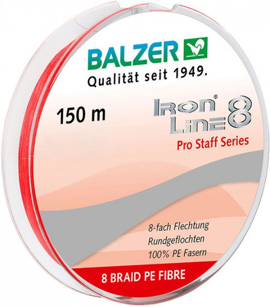 

Шнур рыболовный Balzer Iron Line 8x 150 м 0.18 мм 12.7 кг Красный