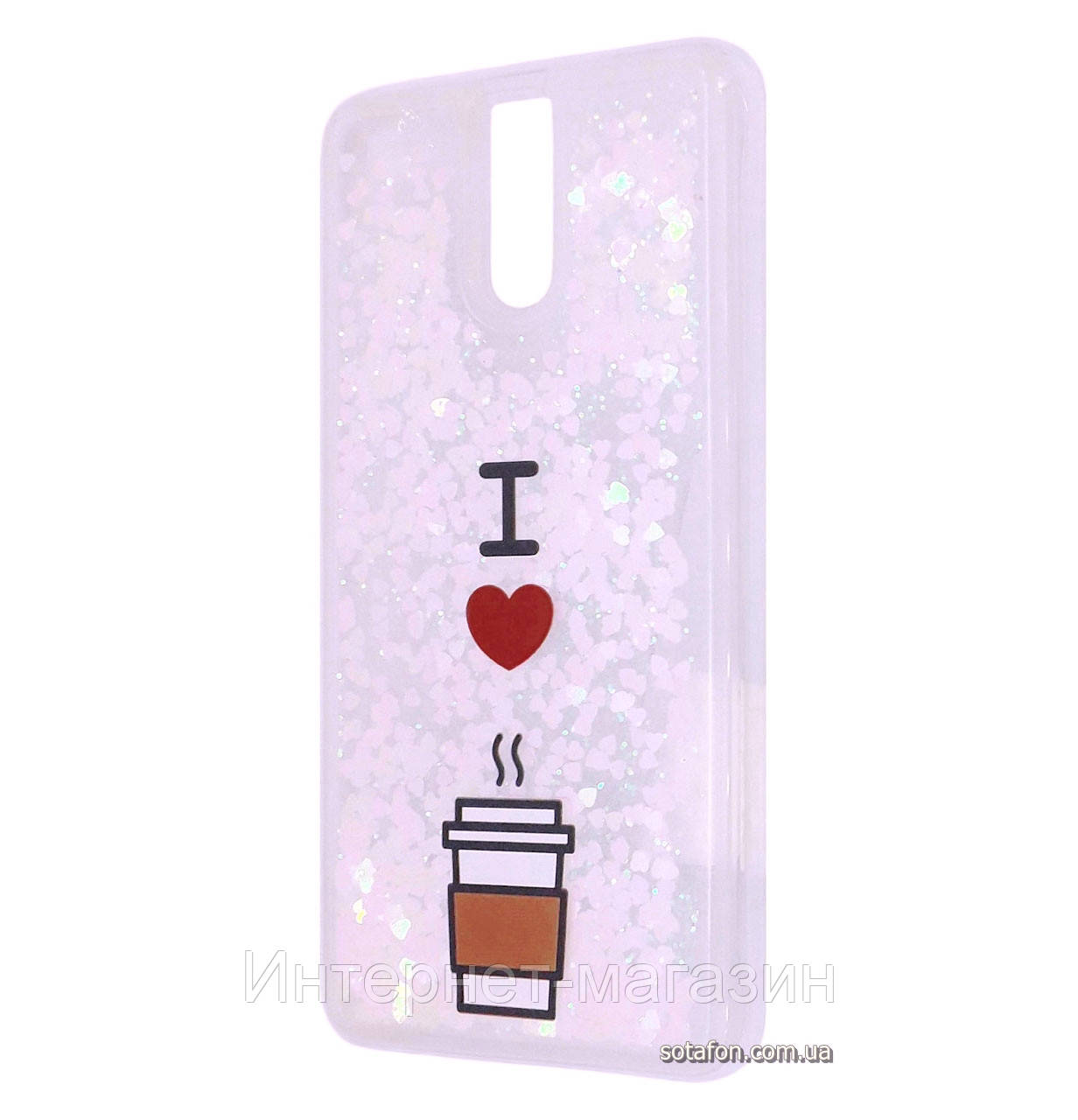 

Чехол-накладка (Жидкий Блеск) I Love Coffe для Meizu M6 Note Pink, Розовый