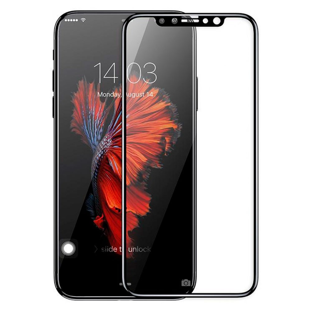 

Защитное 5D cтекло Nano Flexible GLASS ITOP для Apple iPhone X Full Cover Черный