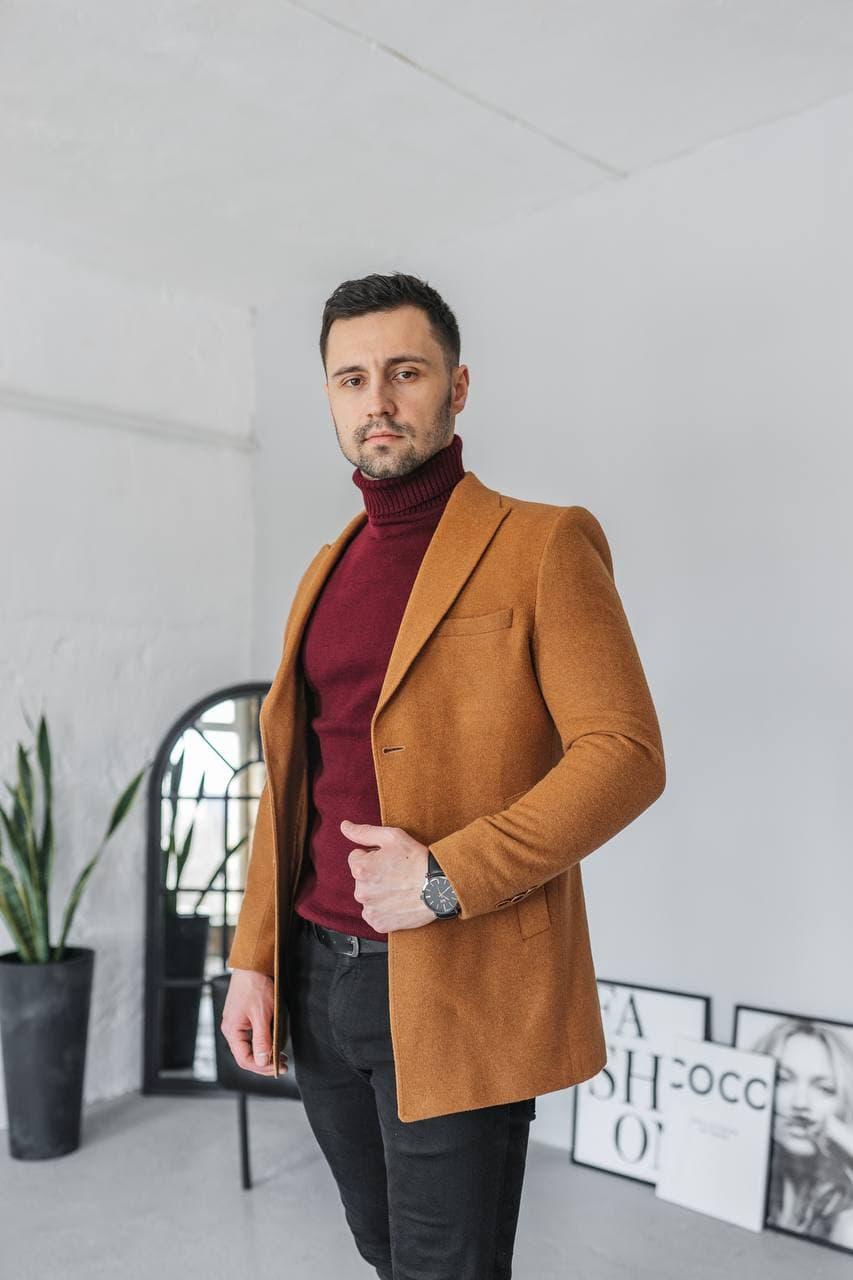 

Мужское пальто Кашмир горчичного цвета