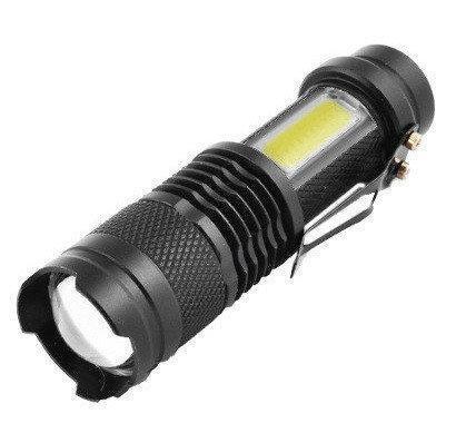 

Светодиодный Фонарь аккумуляторный ручной BL-525 COB с micro usb 5389, черный портативный фонарик