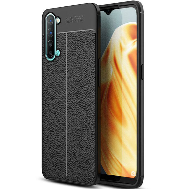 

TPU чехол фактурный (с имитацией кожи) для Oppo Reno 3 5G, Черный