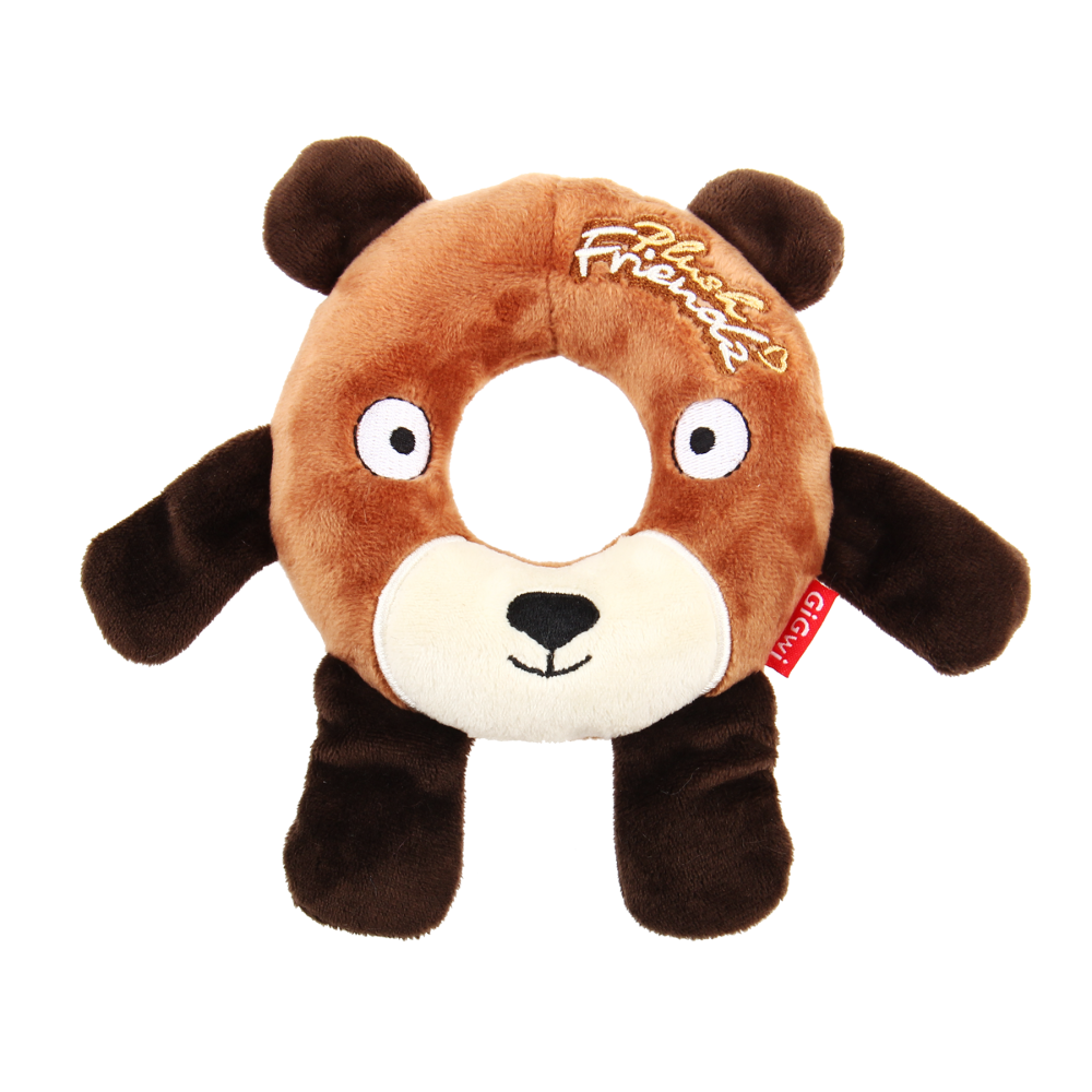 

Игрушка для Собак Gigwi Plush Friendz Плюшевый Медведь с Резиновым Кольцом Внутри и Пищалками 19 см