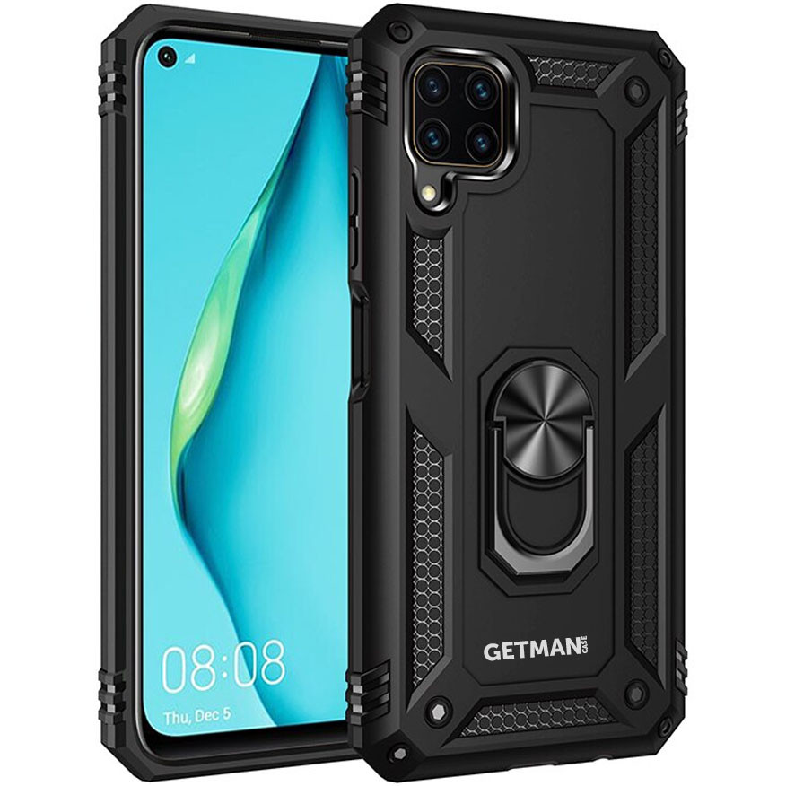 

Ударопрочный чехол GETMAN Serge Ring for Magnet для Huawei P40 Lite, Черный