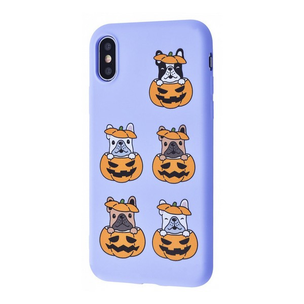 

Накладка для iPhone X/iPhone XS WAVE Fancy Case TPU Dog In Pumpkin Light Purple