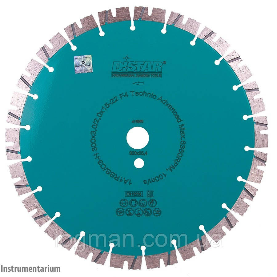 

Алмазный диск Distar 300x3/2x15x25,4-(11,5)-22-HIT бетон