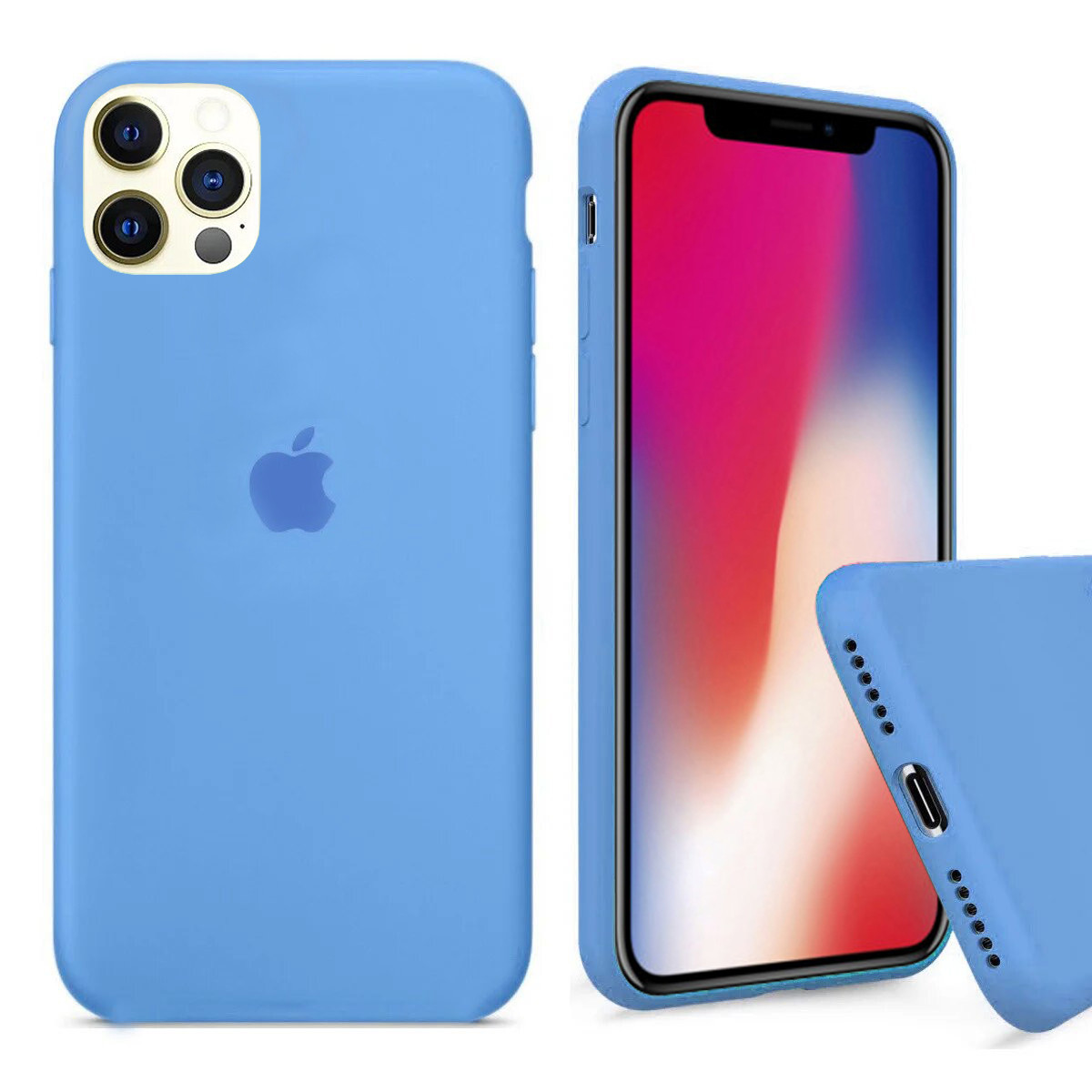 

Чехол Silicone FULL case для IPhone 11 Pro max Azure синий