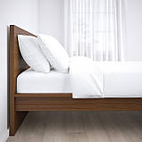 IKEA MALM Кровать высокая коричневая морилка ясеневый шпон/Luroy, 140x200 см (591.312.59), фото 4
