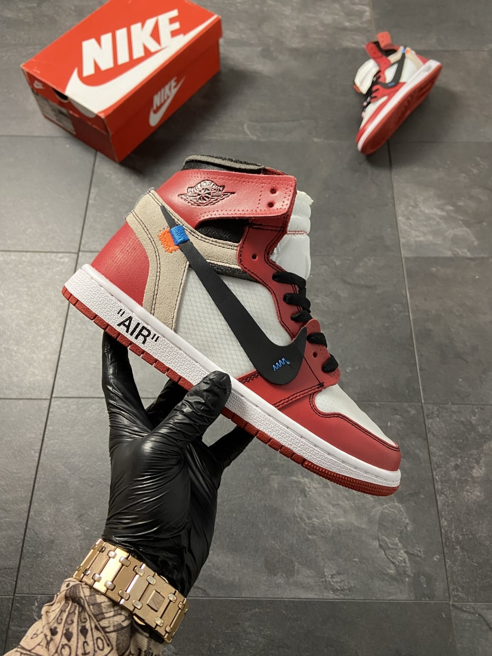 

Кроссовки Nike Air Jordan 1 Red x Off White 43, Разноцвет