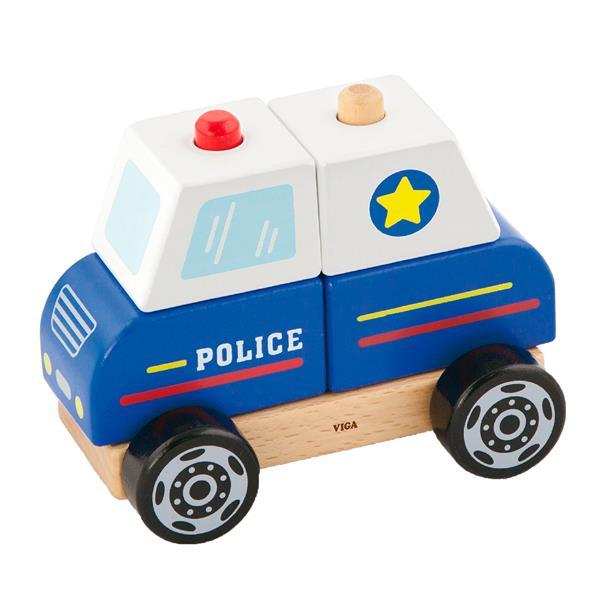 

Деревянная пирамидка Viga Toys Полицейская машинка (50201FSC), Белый;синий