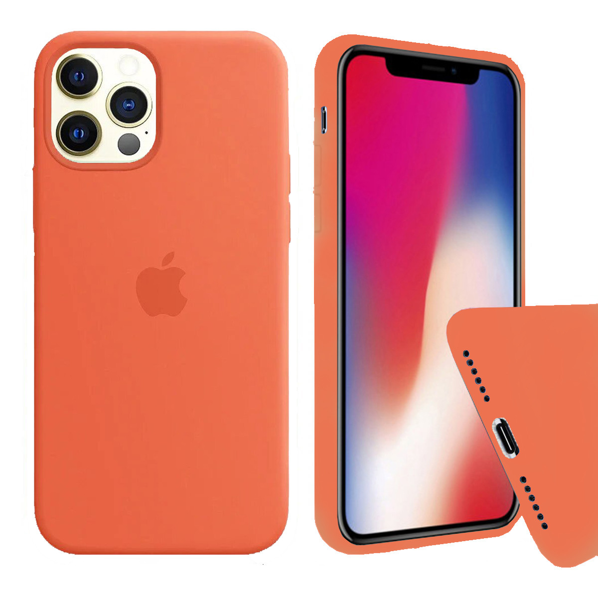 

Чехол Silicone FULL case для IPhone 12 Pro max Orange оранжевый