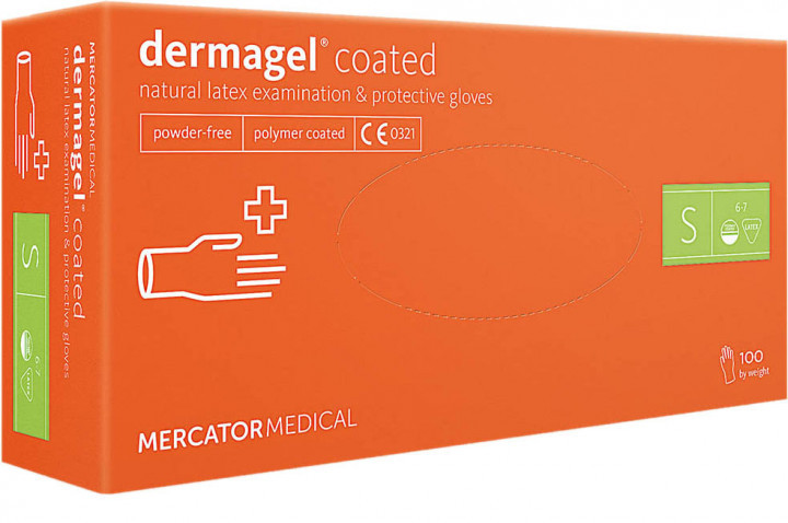 Рукавички Mercator Medical Dermagel Coated латексні 100шт S Білий
