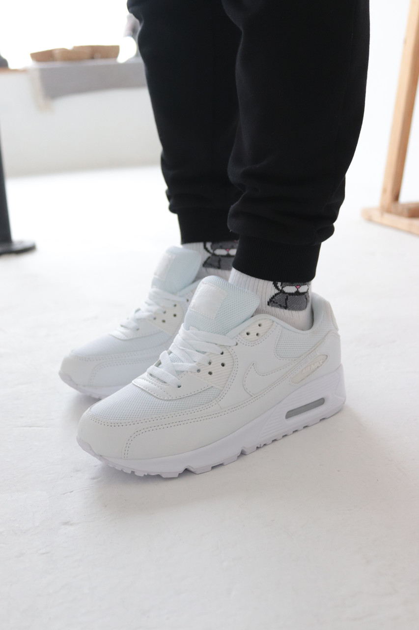 

Мужские Кроссовки NIKE AIR MAX 90 White Найк Аир Макс 90 Белые (41,42,43,44,45) (PD-1) 43