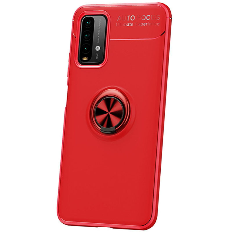 

TPU чехол Deen ColorRing под магнитный держатель (opp) для Xiaomi Redmi Note 9 4G / Redmi 9 Power Красный / Красный