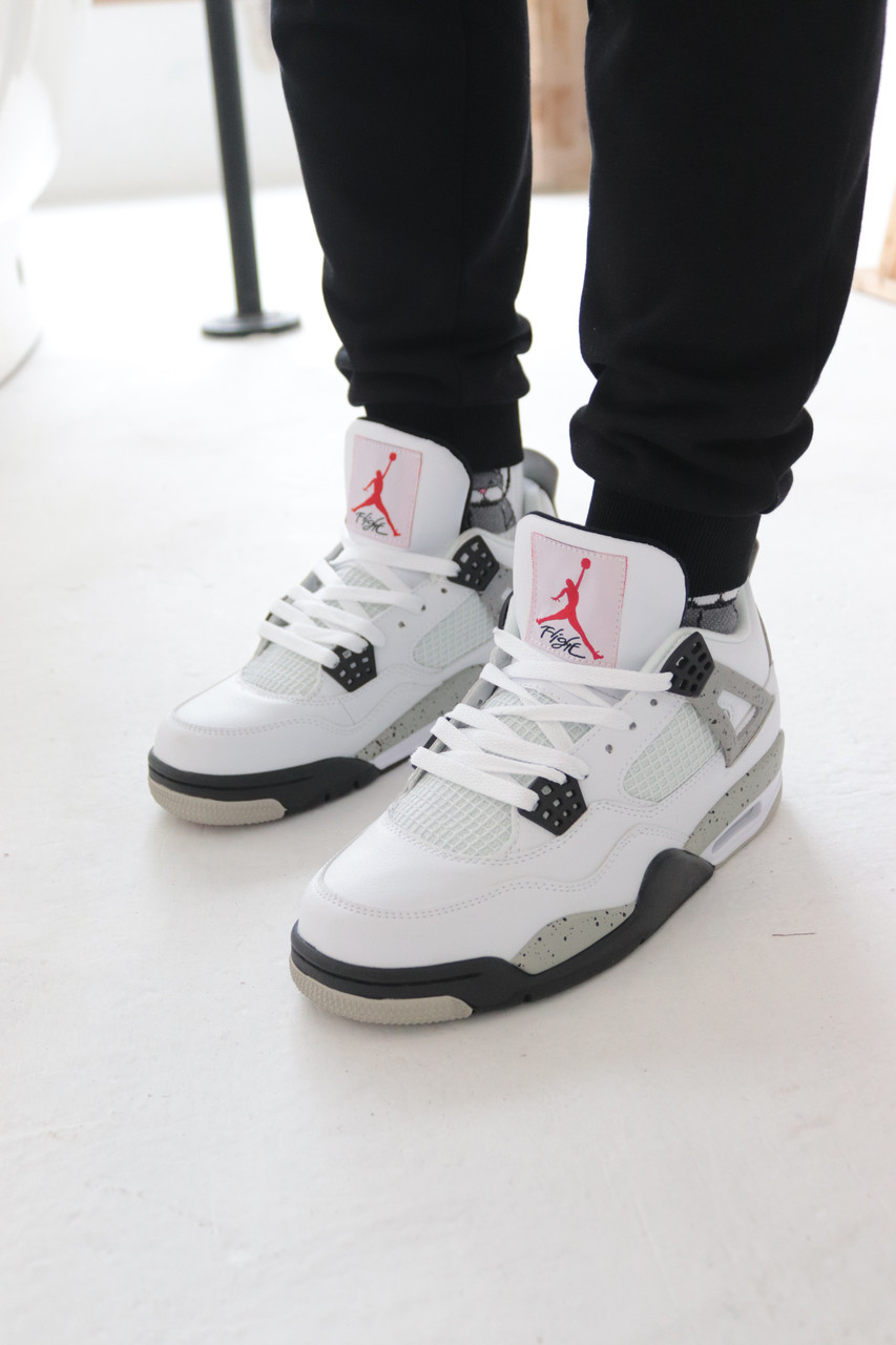 

Мужские Кроссовки Nike Air Jordan 4 White Найк Аир Джордан 4 Белые (42,43,44,45) 44 (PD-1)