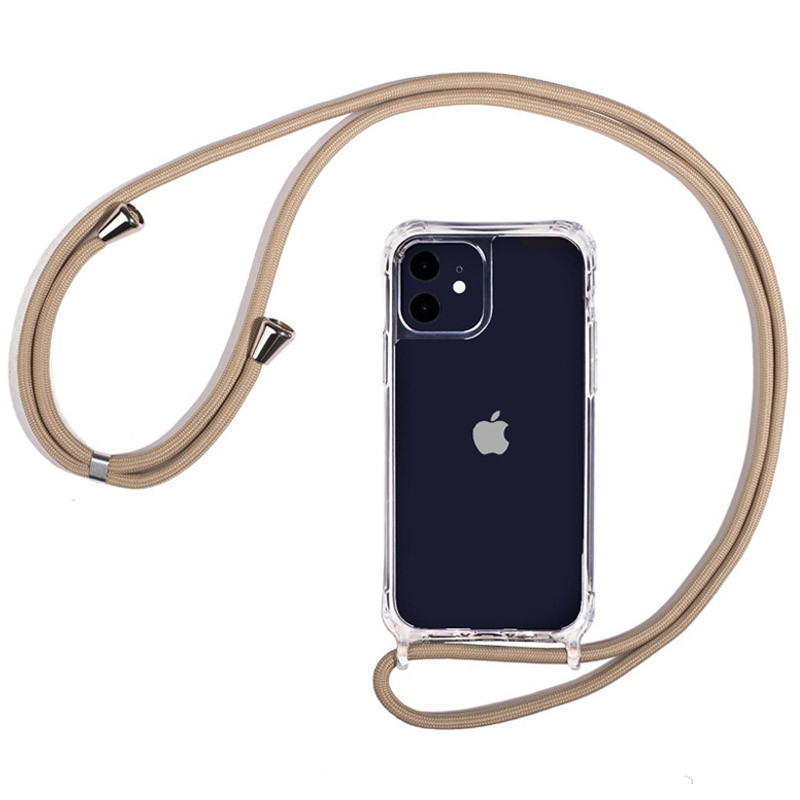 

Чехол TPU Crossbody Transparent для Apple iPhone 11 (6.1") Бледно-коричневый