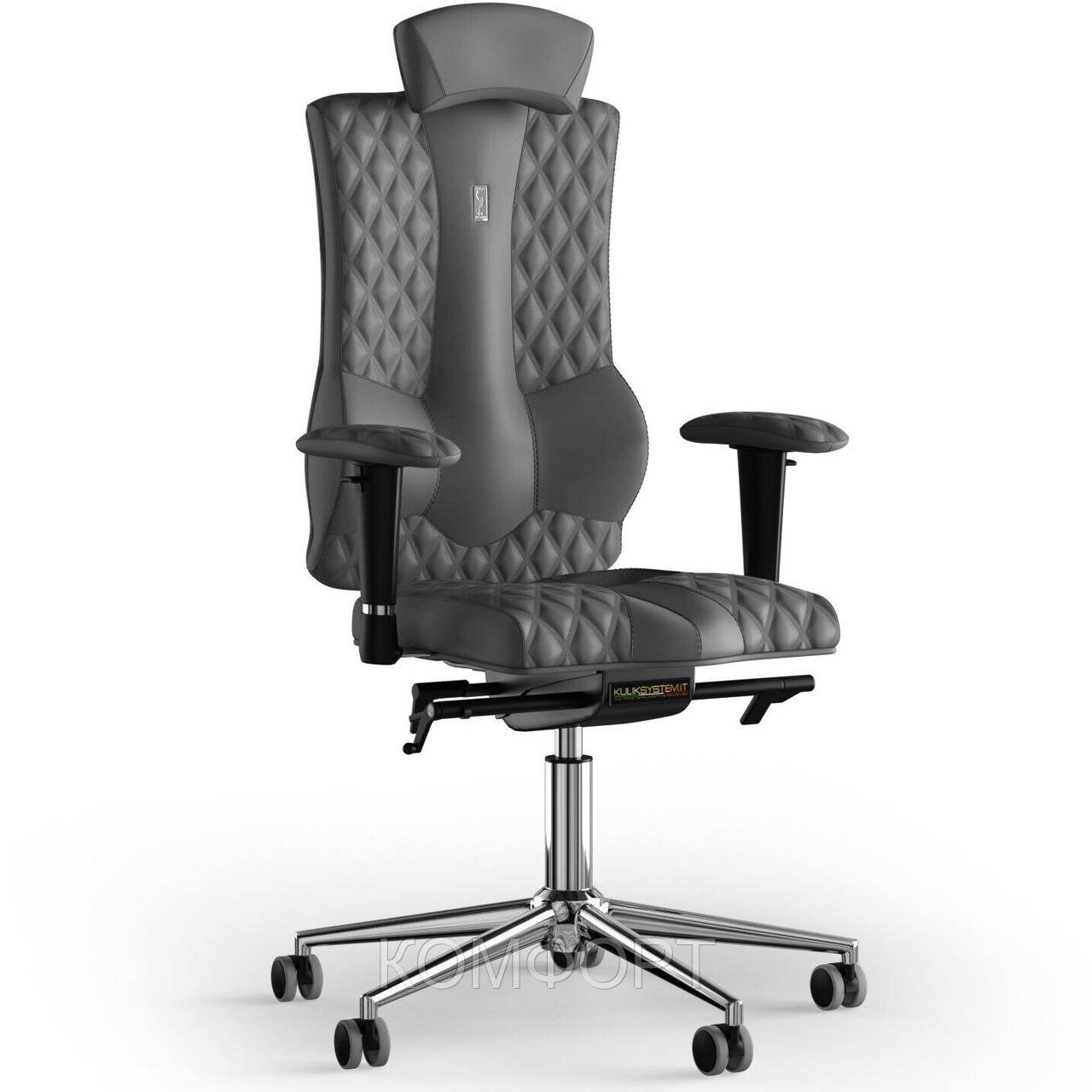 

Кресло KULIK SYSTEM ELEGANCE Экокожа с подголовником со строчкой Серый (10-901-WS-MC-0206)