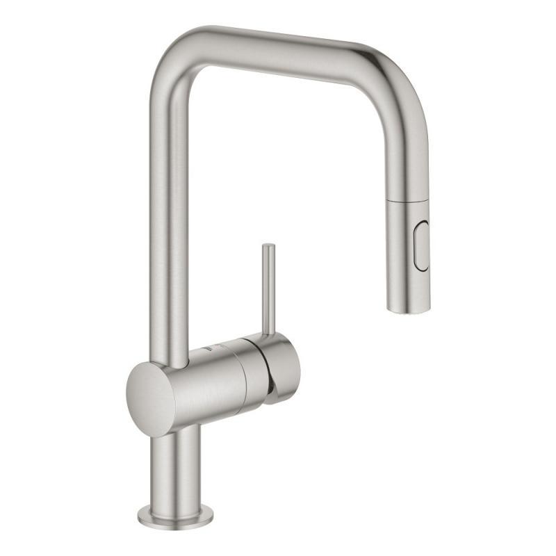 

Смеситель для кухни с выдвижным изливом Grohe Minta 32322DC2, Никель