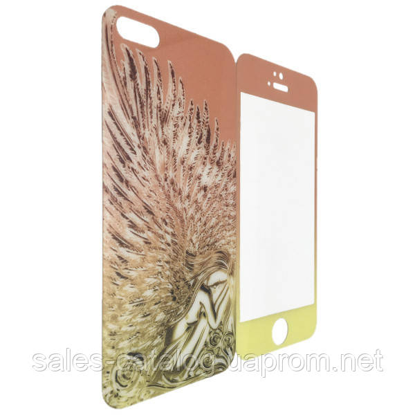 

Защитное стекло DK-Case для Apple iPhone 5 5S Angel back face Розовый 00875, КОД: 1890876, Золотистый