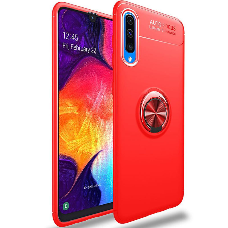 

TPU чехол Deen ColorRing под магнитный держатель (opp) для Samsung Galaxy A50 (A505F) / A50s / A30s, Красный / красный