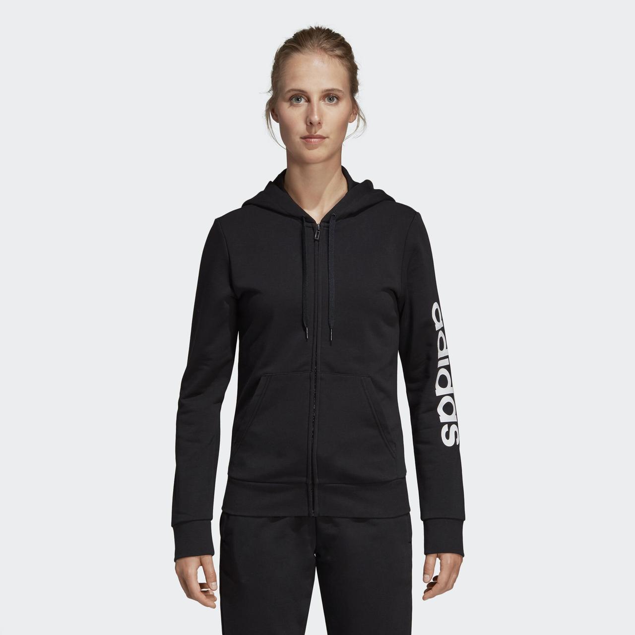 

Оригинальная женская олимпийка Adidas Essentials Linear Full Zip Hoodie, XS