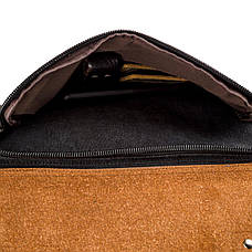 Дорожня сумка текстильна з кишенею Vintage 20192 Чорна, фото 3