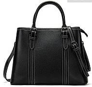 Класична жіноча сумка на шкірі флотар Vintage 14861 Чорна, Чорний
