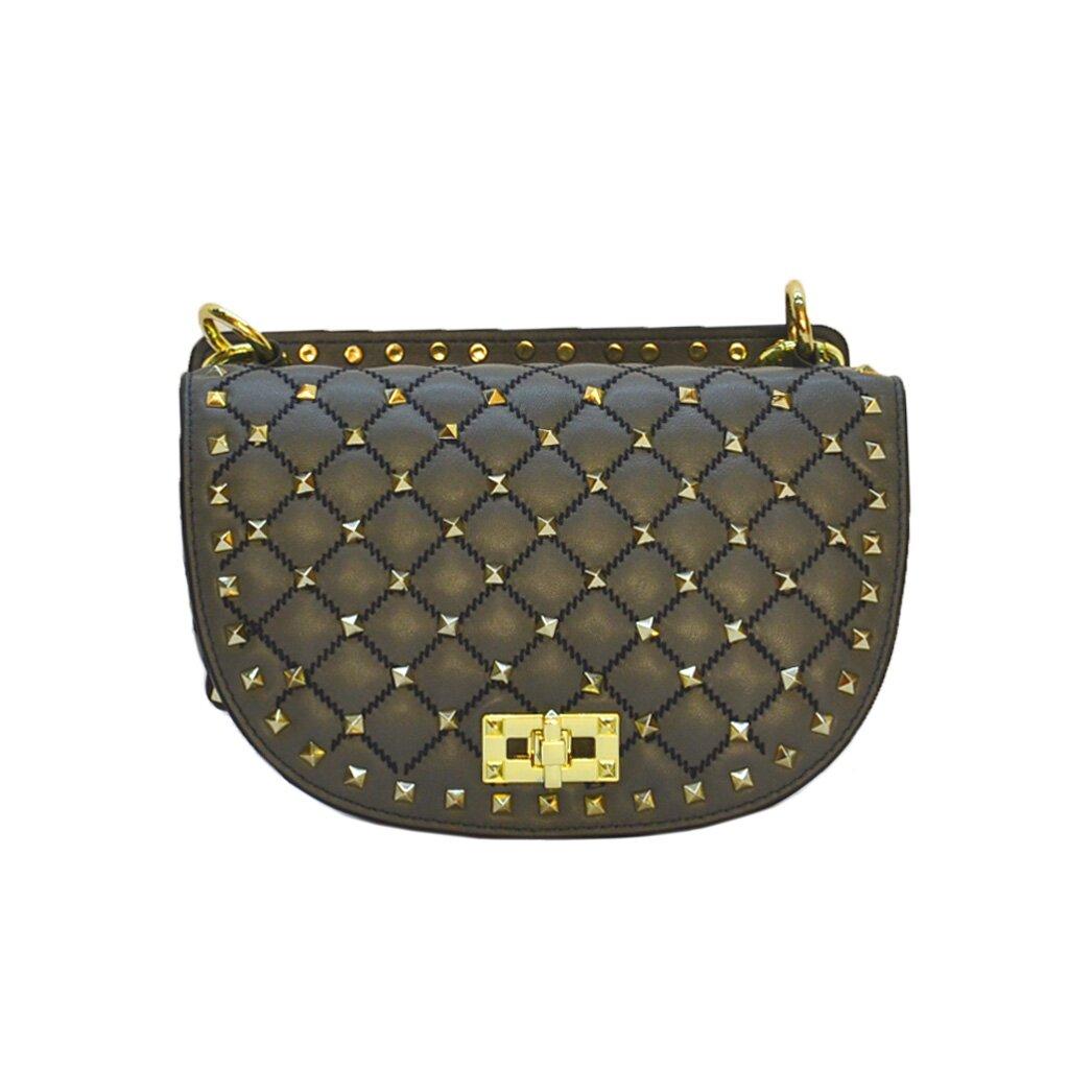 

Женская кожаная сумка кросс-боди Italian fabric bags 1964 gray, Серый