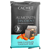 Шоколад Кашет №44 чорний шоколад з мигдалем Cashet almonds cacao 54% 300g 12шт/ящ (Код : 00-00004171)