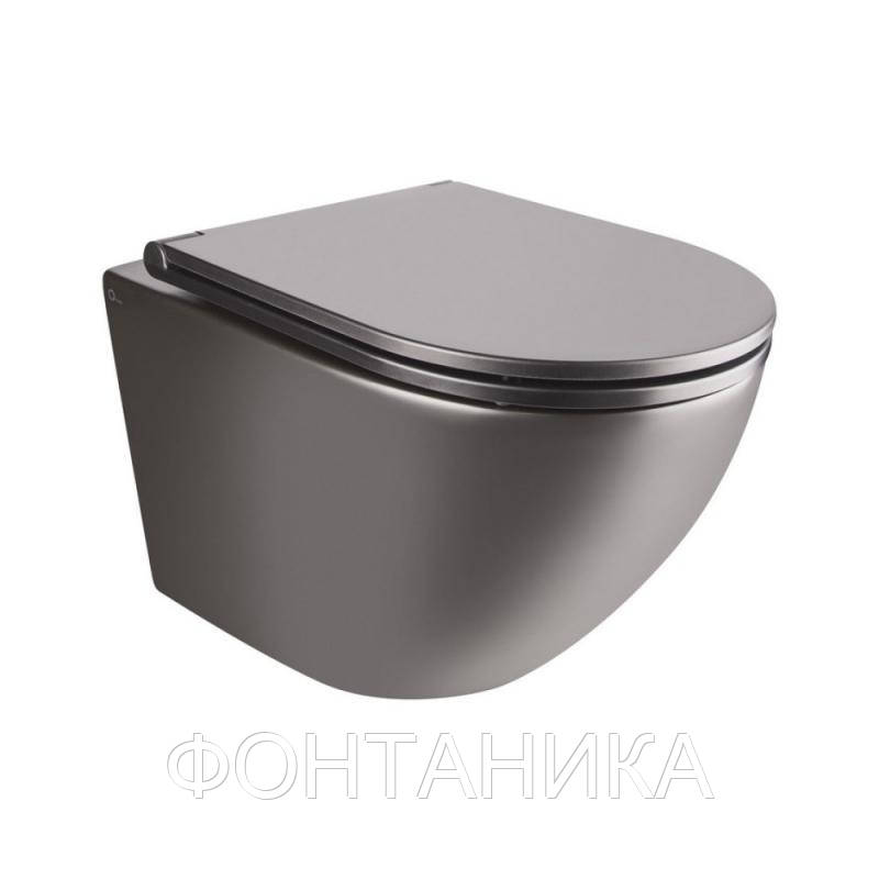 

Унитаз подвесной Qtap Robin безободковый с сиденьем Slim Soft-close QT1333046ENRMB, Черный