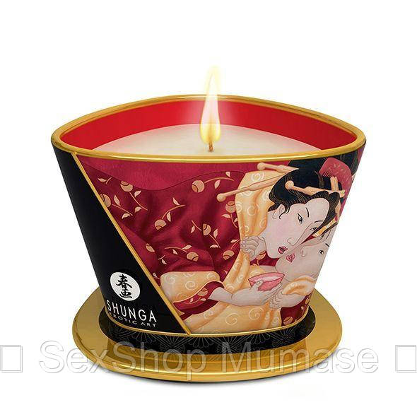 

Массажная свеча Shunga Massage Candle - Sparkling Strawberry Wine (170 мл) с афродизиаками