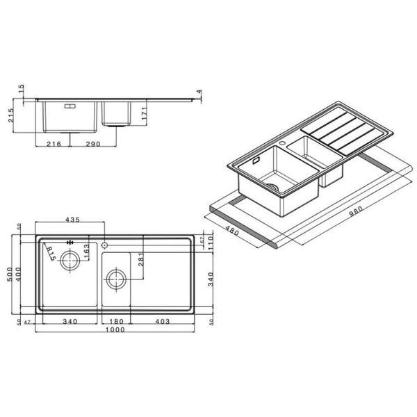 

Кухонная мойка Apell Linear Plus LNP1002FLBC Brushed