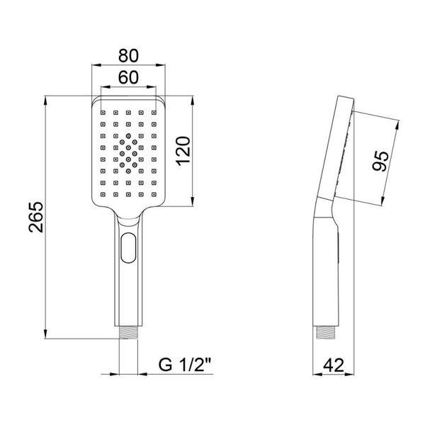 

Лейка для ручного душа Qtap Rucni A121N3KCC