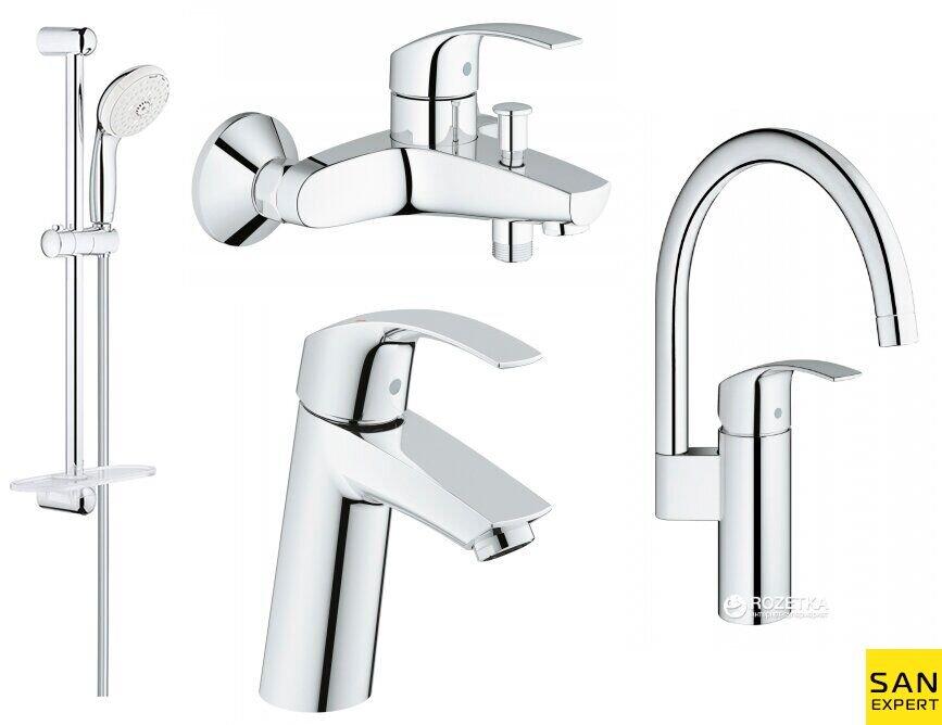 

Набор смесителей Grohe Eurosmart 123248MK + кухонный смеситель 33202002, Хром