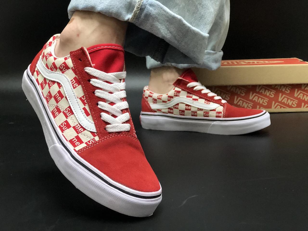 

Женские красные Кеды Vans Old Skool Supreme 41, Красный