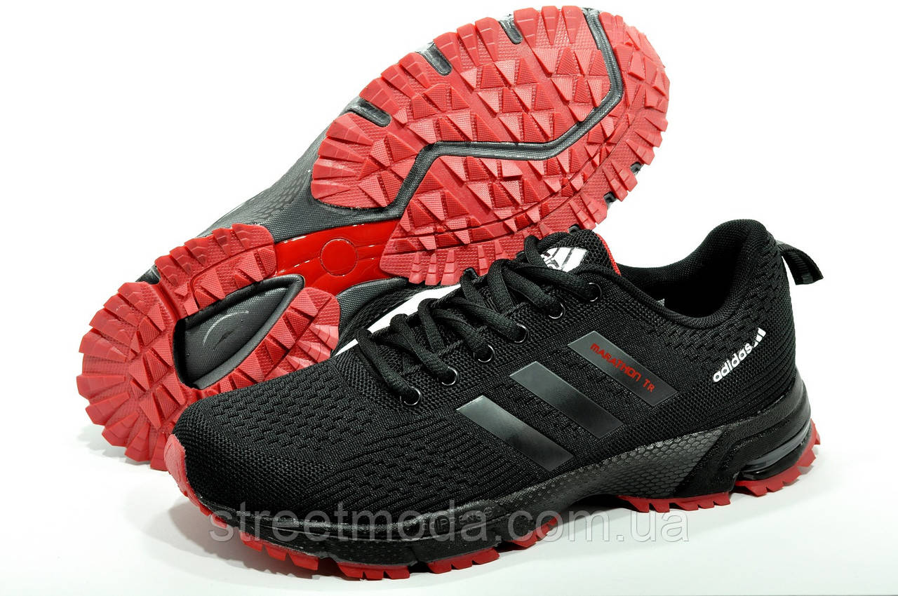 

Мужские беговые кроссовки в стиле Adidas Marathon TR, Чёрный/Красный 42-26.5см.