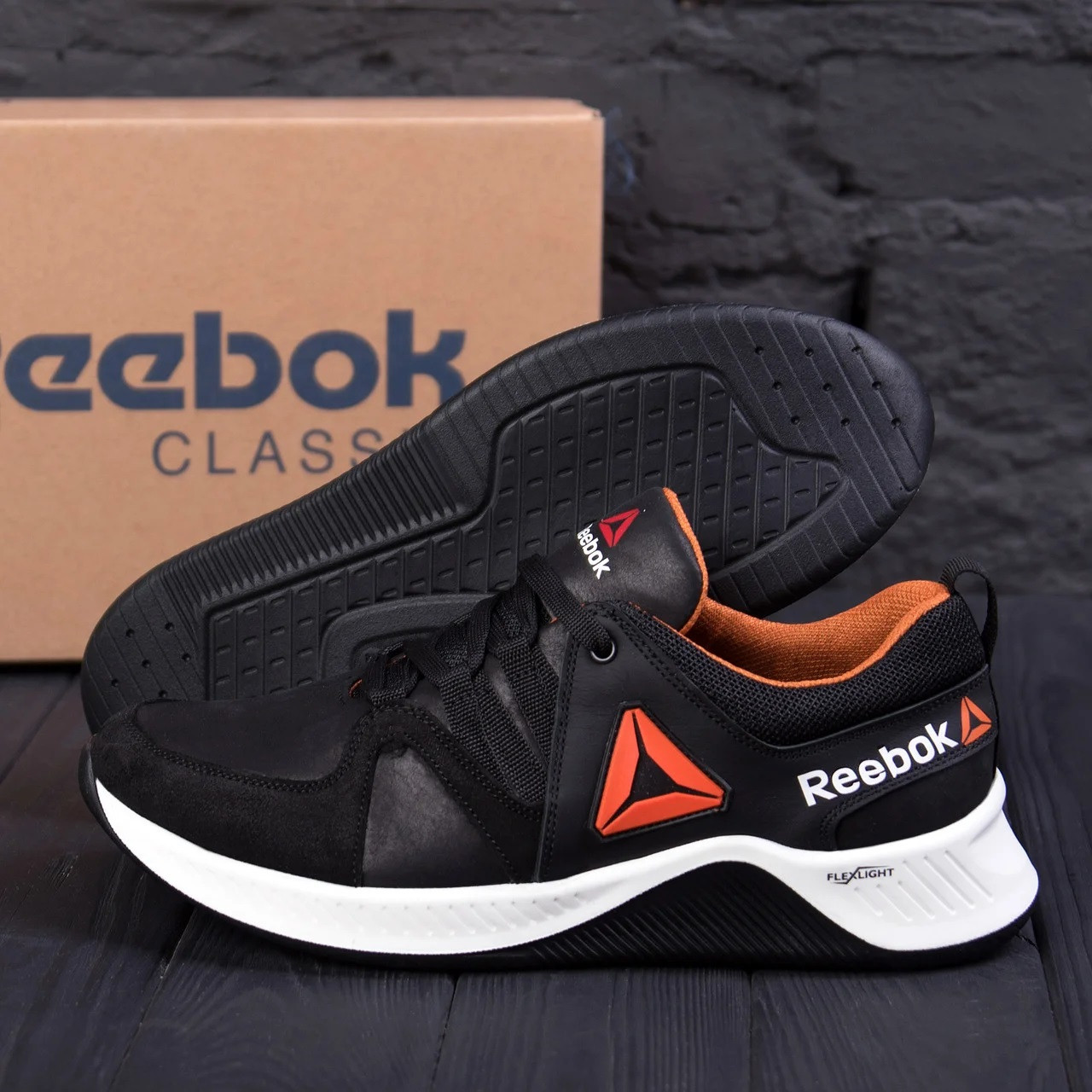 

Мужские кожаные кроссовки Reebok 45, Черный