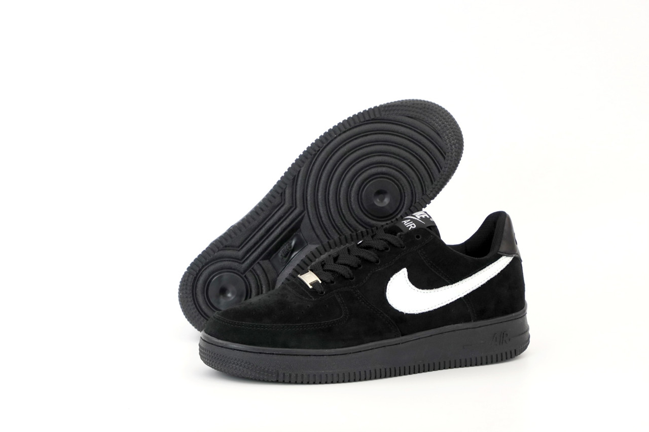 

Мужские замшевые кроссовки Nike Air Force (black) Реплика ААА, Черный