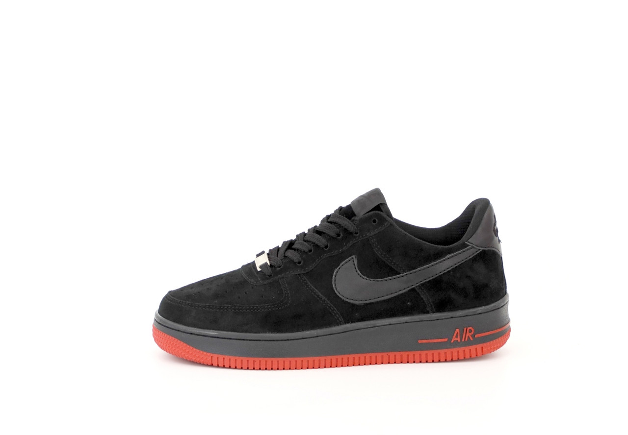 

Мужские замшевые кроссовки Nike Air Force (black/red) Реплика ААА 42, Черный