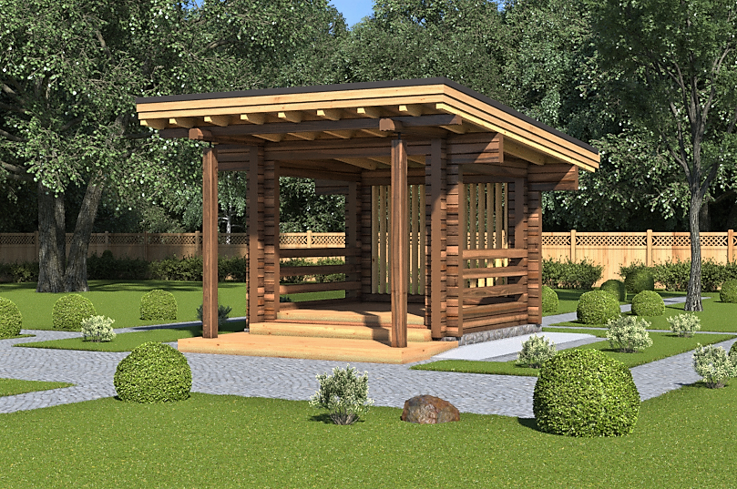 

Беседка из термомодифицированного бруса 9 м2 от производителя Thermo Outdoor Gazebo 154