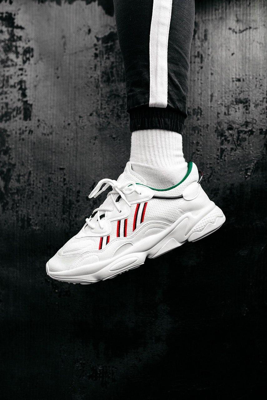 

Мужские кроссовки Adidas Ozweego White/Red/Green / Адидас Озвего Белые/Красные/Зеленые, Белый